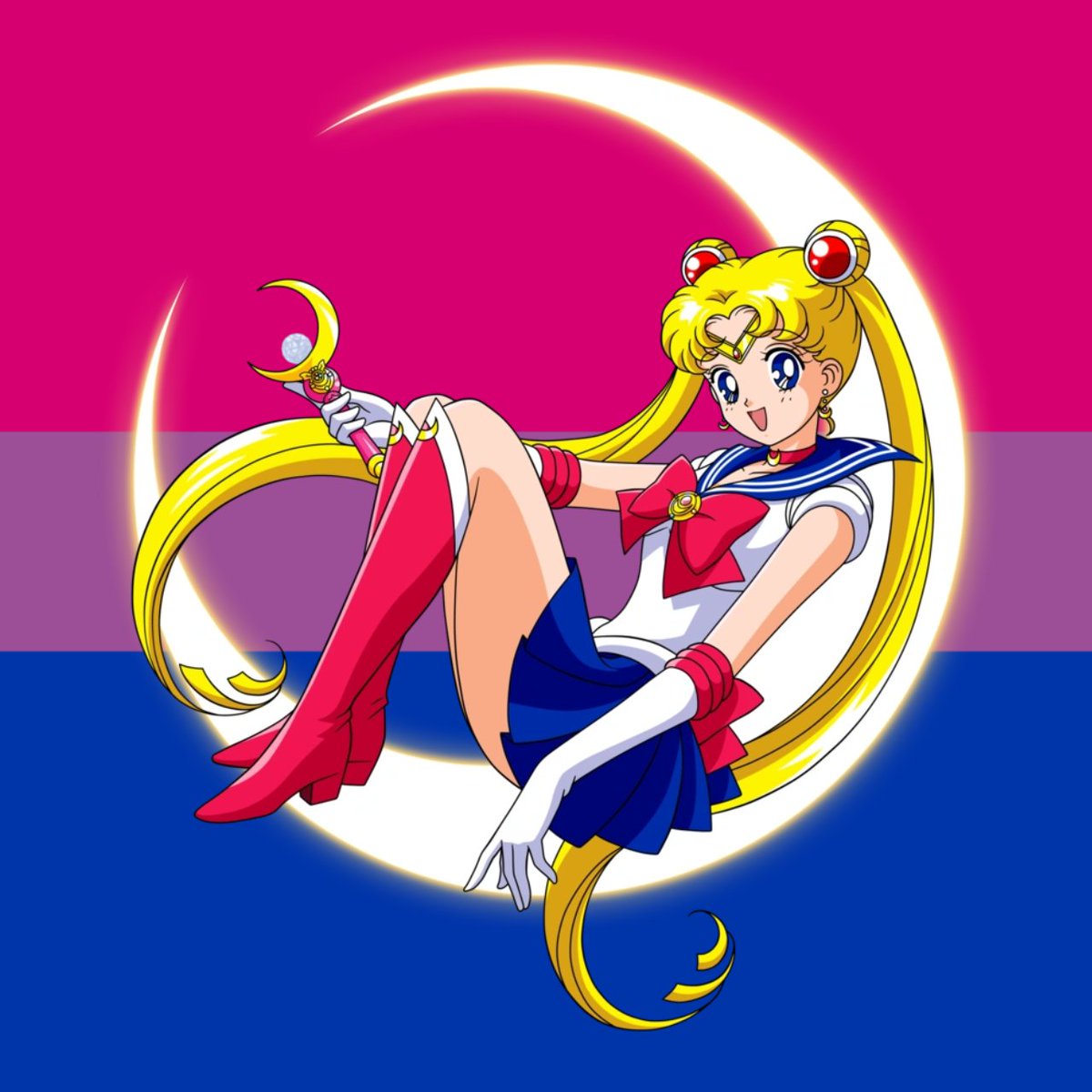 NewlyDev's tweet photo. Today's canon bisexual character is Usagi Tsukino/Sailor Moon from Sailor Moon!! ☽☾ https://t.co/5ELcYX11Gb