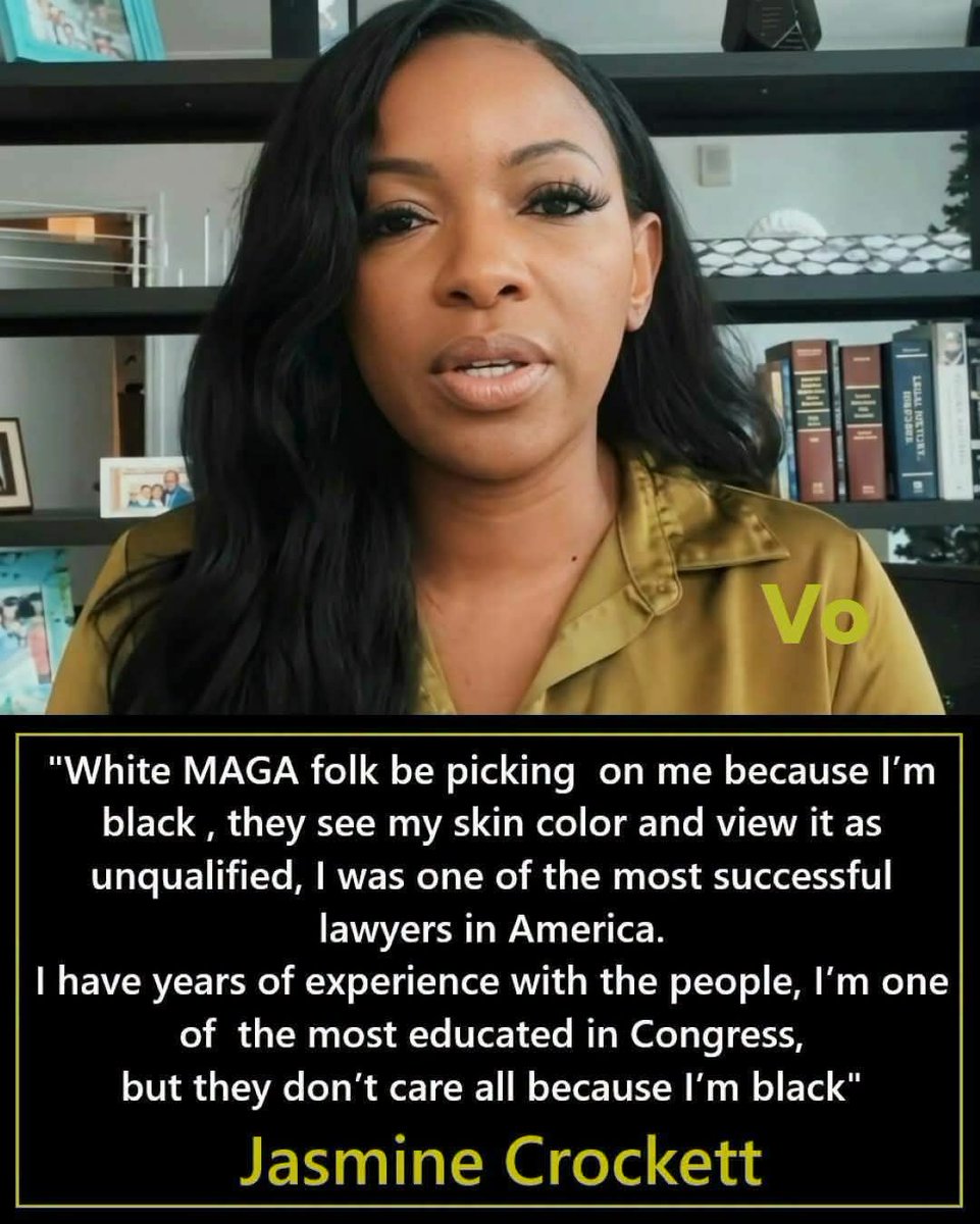 AlfredENewmemes's tweet photo. Hint:  it not Crockett's skin color
 
It's her stupidity and Anti-Americanism. https://t.co/OQFCfeS8Kw