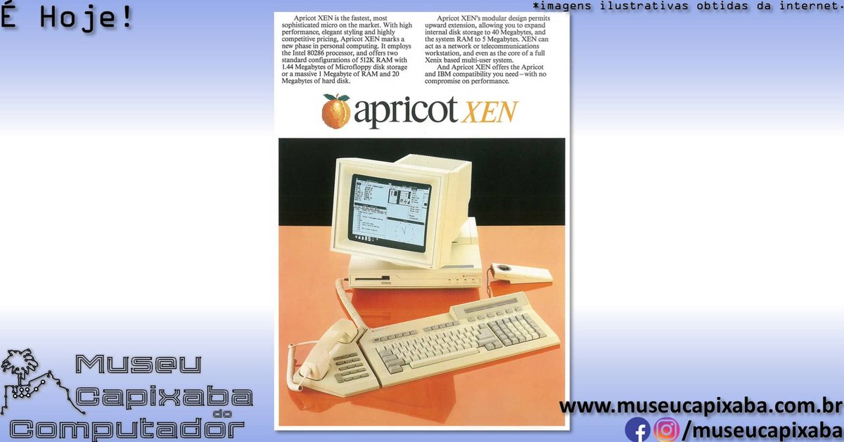 museucapixaba's tweet photo. É hoje! O microcomputador Apricot XEN de 1985.
+em https://t.co/lT1VWeesot
#MuseuCapixaba #mcc #éhoje #museu #OTD #onthisday #ApricotComputers #ACT #ApricotXEN #Intel #i286 #IBMPC #ChuckPeddle #CPM86 #EGA #GWBasic #MSDOS3 #Windows #XENIX #MSDOS #Sirius1 #SiriusSystemsTechnology https://t.co/p8uMDDmlyr