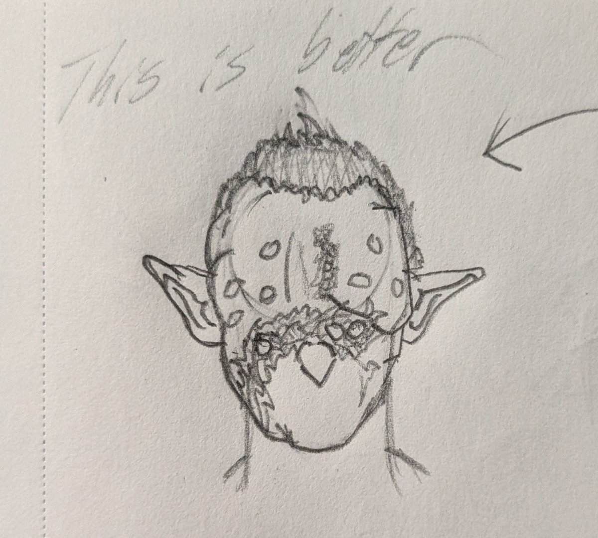 Sloth130160's tweet photo. Hardest part of making a deformed character is remembering what shape their lumpy head is. Why do you look like that. Stupid. https://t.co/cInlTrvc8Q