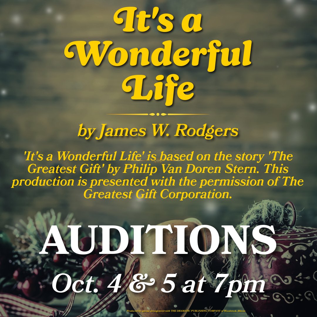 CCCT's tweet photo. Auditions for our upcoming production of It's a Wonderful Life are this weekend - for more info, check out the facebook event: https://t.co/Wr4qOYr6Rb

#CommunityTheatre #HolidayShow #ChristmasShow #Auditions #WebsterTX https://t.co/yPPy9ElDZN
