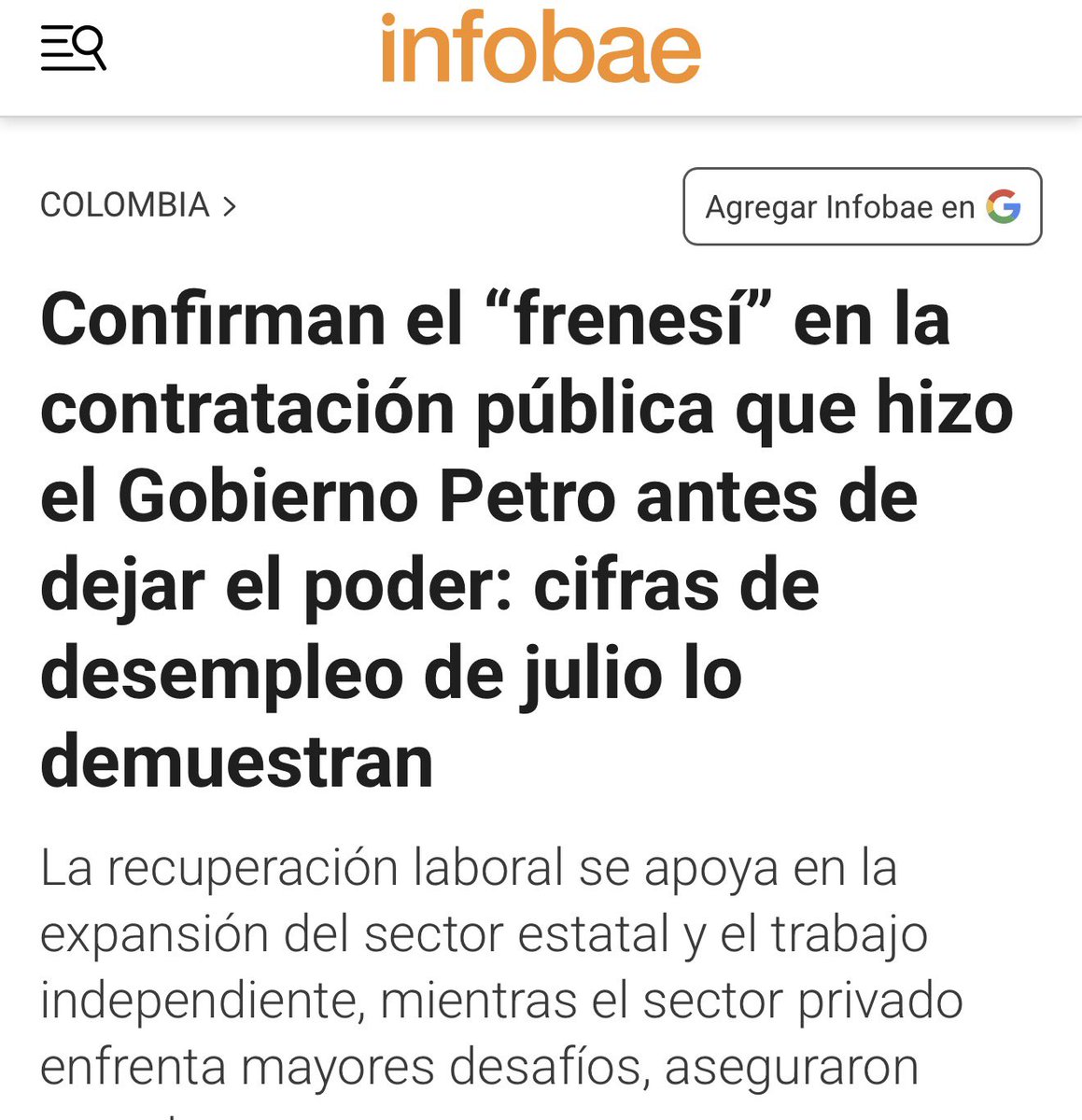 DowFinance's tweet photo. @petrogustavo Petro cínico malparido:tú bajabas el desempleo a punta de contratación estatal;más de 400.000 contratos en los últimos 3 meses de tu gobierno https://t.co/v8sdKT8RgU