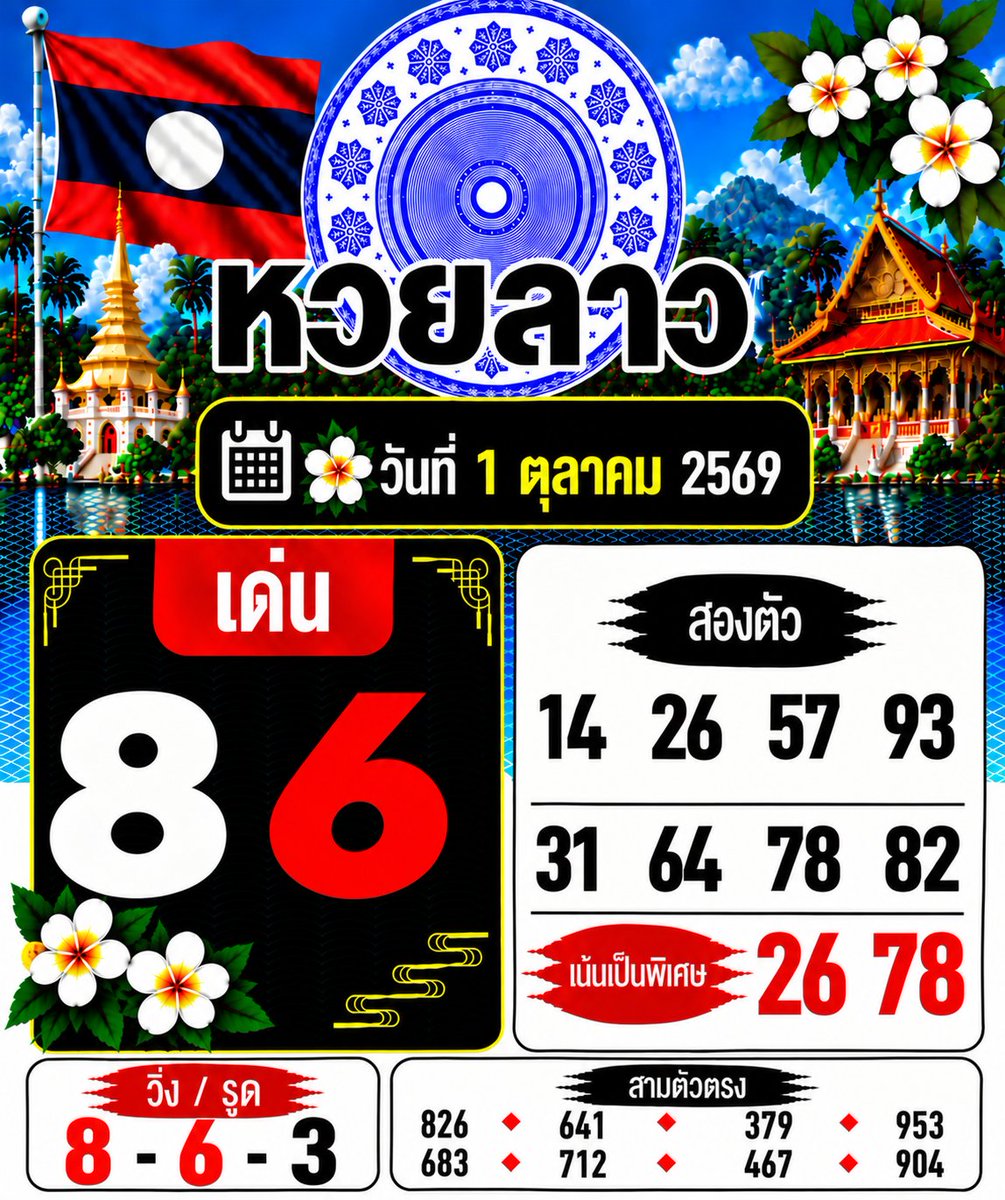 bwrked's tweet photo. แนวทางหวยลาวพัฒนา 🇱🇦
วันที่ 1 ตุลาคม 2569  
#หวยลาว #ลาวพัฒนา #พัฒนา #หวยวันนี้ 

✨เล่นง่าย จ่ายไว ไม่มีเลขอั้นกับ ปังปัง116 
📌เลข3ตัว จ่าย 1000 / เลข2ตัว จ่าย 100 
📌https://t.co/CWbkSdZeaE https://t.co/urNg6CbTNa