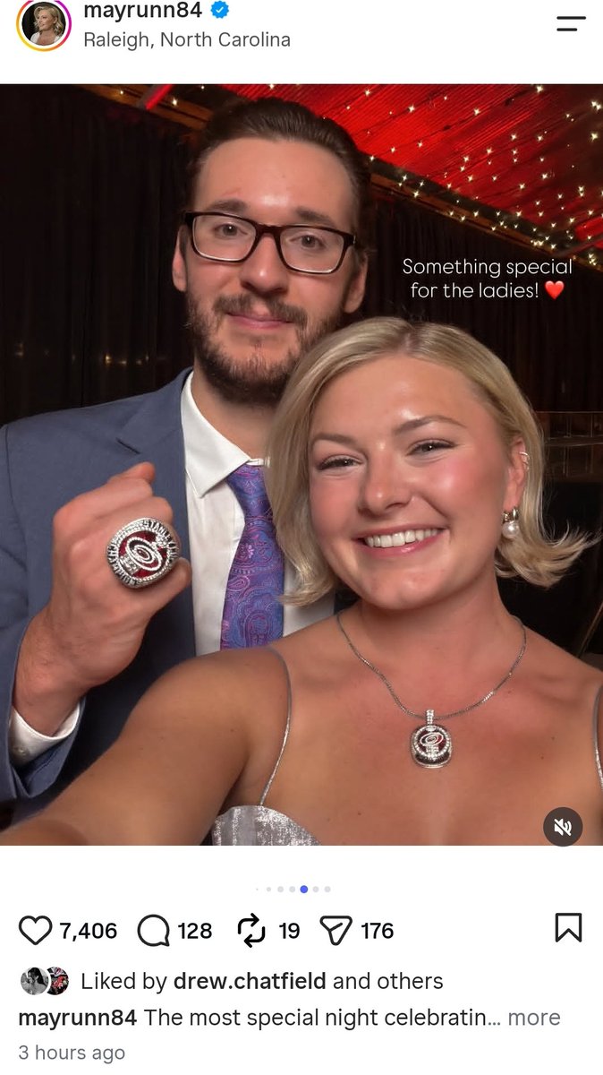 AvsCanesFan's tweet photo. I love that the gals got their own Stanley Cup bling, too! 💎 

#CarolinaCulture https://t.co/QNbTLBUdKY