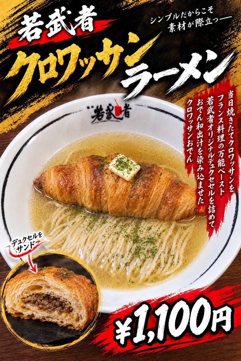 wakamuwakamuF3's tweet photo. 【若武者本店からお知らせ】

至るところで話題になっていて
どこに行ってももこの限定で声かけられます

あと約２週間ほどで現在のマッシュルームと玉葱牛肉の『デュクセルペースト』から
『牡蠣のアヒージョペースト』に変更となります

奇を衒った見た目ですがかなり計算して味を決めてます

是非🙇 https://t.co/CfS3f33G3V