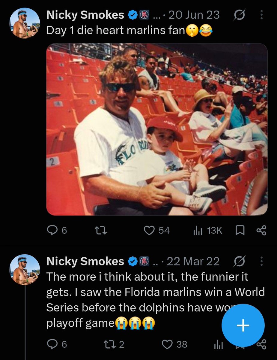 RCGoesDeep's tweet photo. @nickysmokess You're a "die heart" Marlins fan tho... https://t.co/4l4soUK7cp