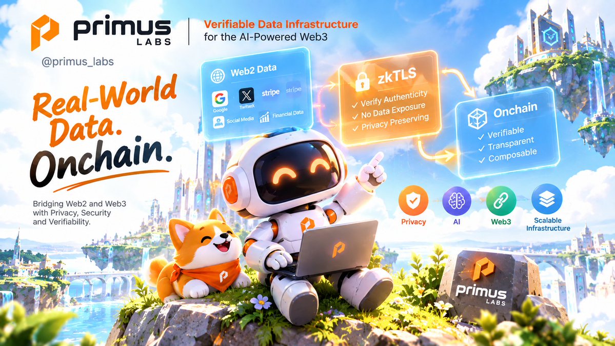 elenalin01's tweet photo. On-chain finance doesn’t have to choose between transparency and privacy. It needs control over both.

That’s the direction @primus_labs is pushing right now.

The latest updates show Primus moving beyond the abstract privacy narrative. Its Confidential Vault uses FHE on BNB Chain to encrypt balances and transaction amounts, while users can still transfer assets or earn yield without exposing sensitive financial data publicly.

At the same time, Primus is powering Kaito Pulse and Aura with zkTLS-based verification. Users can prove specific off-chain activity without handing over login credentials or raw account data, while proofs are generated locally in the browser.

The contrast is clear:

Traditional DeFi → transparent by default.

Primus → prove what matters, keep the rest confidential.

That becomes increasingly relevant as institutions bring larger positions and more complex strategies on-chain.

If financial activity can be both verifiable and confidential, could privacy become a core layer of institutional DeFi rather than an optional feature?