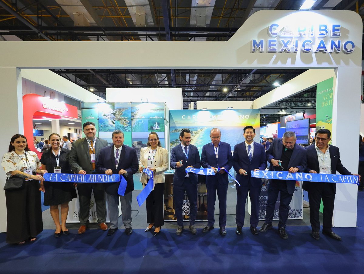 bernardocuetomx's tweet photo. Con el corte de listón oficial quedó inaugurada esta edición de ABAV Expo en São Paulo. 🇧🇷

Desde el espacio del Caribe Mexicano, desarrollamos una agenda para presentar nuestros 12 destinos y fortalecer la relación con operadores y aliados del mercado brasileño.
Brasil es un mercado estratégico para nosotros: de enero a julio recibimos a más de 66 mil pasajeros brasileños, el 44.1% del total nacional de este mercado. 

Con la visa electrónica, además, se simplifica el proceso para viajar a México y se abren nuevas oportunidades para seguir acercando el Caribe Mexicano a más viajeros de Brasil.