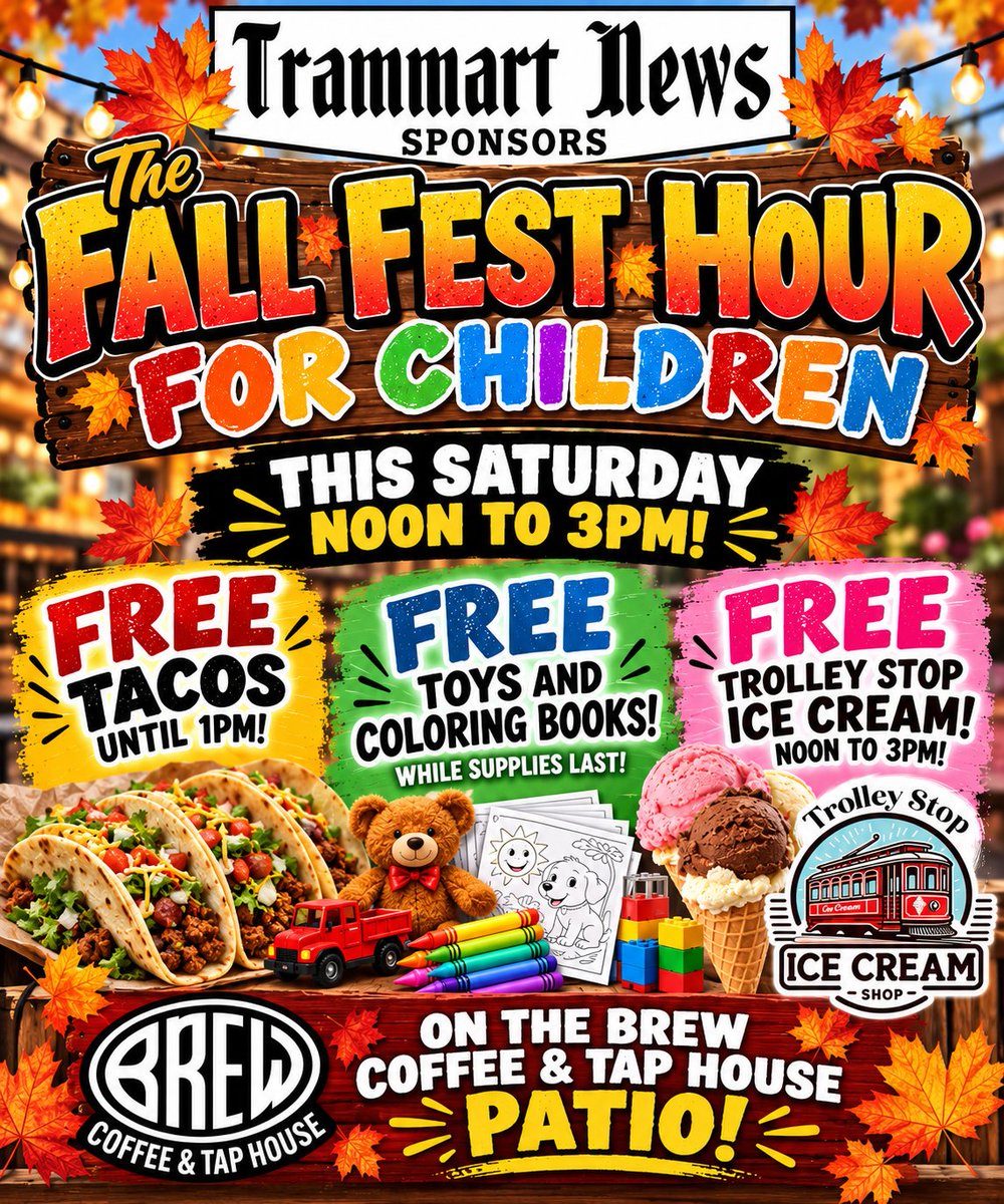 BrewCoffeeTap's tweet photo. This Saturday before the Independence City-Wide Ghost Walk!
Noon to 3pm
📍On the Brew Coffee &amp; Tap House - Independence patio!
Sponsored by Trammart News!
#FallFestForChildren
#TrammartNews
#Brewcoffeeandtaphouse
#BrewIndy
#BrewIndependence https://t.co/5LR4d78KcP