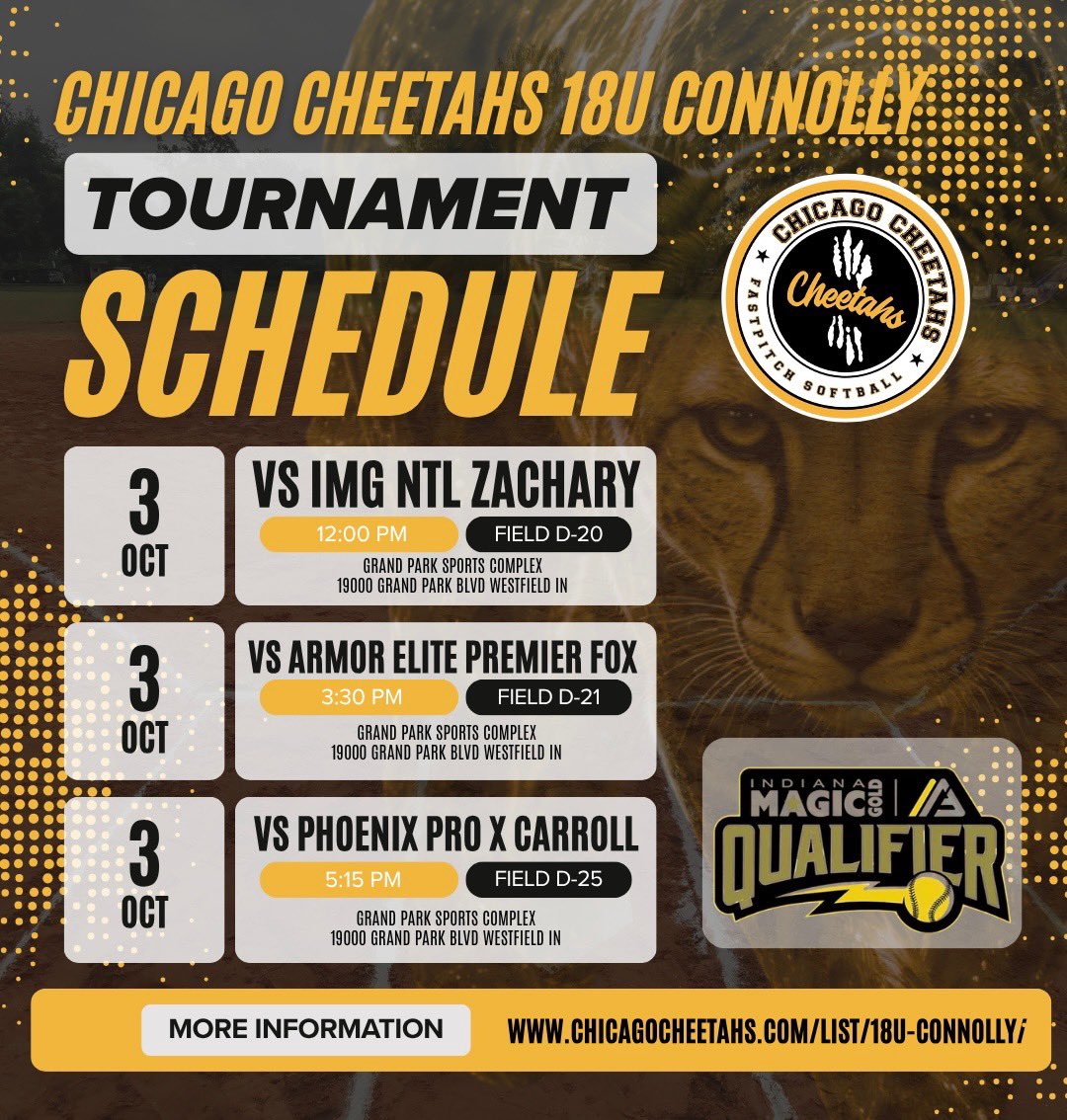 MCCheetahs's tweet photo. 🥎Schedule update‼️ Follow along on GameChanger at Chicago Cheetahs Connolly #FlyWithMason #GoCheetahs #WePlayFast @BoDomeBville @ExtraInningSB @LineDsoftball @Los_Stuff @tagupSoftball @thealliancefp https://t.co/rtnvSUcxFQ