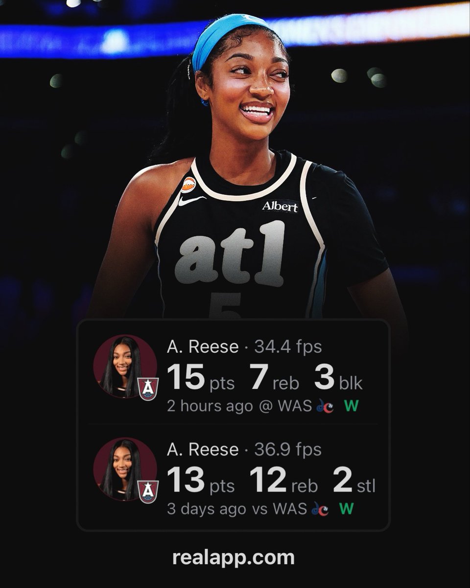 realapp's tweet photo. Angel Reese in the first round:

14 PPG
9.5 RPG
2.0 BPG (T-1st in WNBA)
+37 https://t.co/QxerQzDRl6