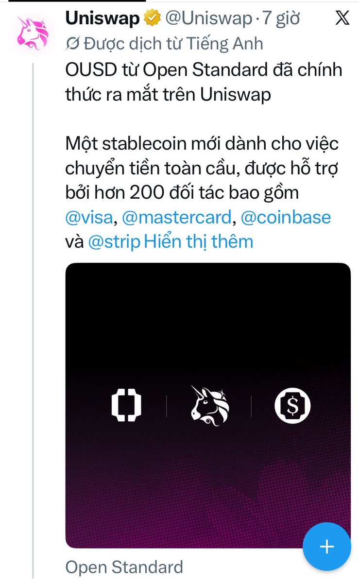 KieuPhong18T's tweet photo. #OpenStandard Là tên đang Hot trong thế giới Tiền Điện Tử
Uniswap vừa giới thiệu Open Standard vừa ra mắt
Chúc Mừng Liên Minh Tiền KTS.
Vào xem thêm thông tin trên #Uniswwap các bạn nhé https://t.co/0gg8fL3L8q