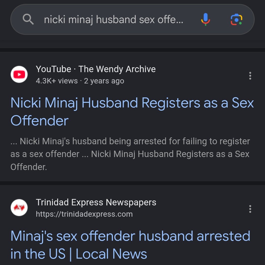 PerryALPHA's tweet photo. Howling Mutant's wife is Trinidadian
Nicki Minaj is from Trinidad
Nicki Minaj's husband is a sex offender

Put 2 and 2 together, people https://t.co/1OtcuWAXv0