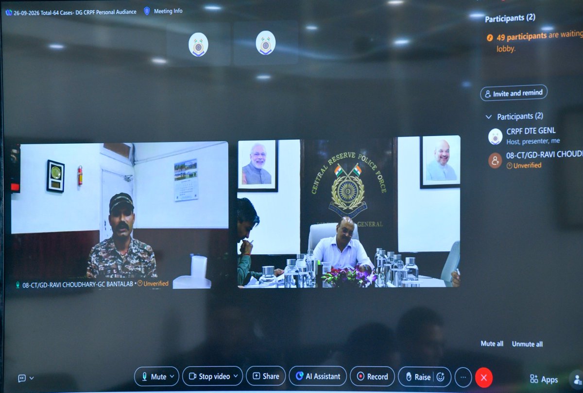 crpfindia's tweet photo. DG #CRPF Shri @gpsinghips continues to prioritize the welfare of force members through active grievance redressal.
​Personal Audience Cases Summary (as of 01/10/2026):
🔹 7,598Total Applied
🔹 6,508  Audiences Conducted (5,921 by DG)
🔹 311 Held in Sep 2026

Out of these, 3765 (58%) cases were resolved in favour of petitioning personnel, 2556 were not found suitable for consideration, 187 are pending for decision. Continuous efforts are underway to redress all pending applications pertaining to grievances and representations.

#NationFirst
#Vandematram150 
#MissionNaxalMuktBharat2026
@gpsinghips
@crpf_j
@CentralZoneCrpf
@northeast_zone
@southzone_hyd