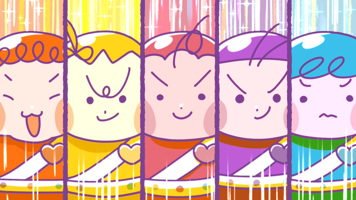 KMZKTMM's tweet photo. テレビ東京 シナぷしゅ10月のつきうた『はいはい戦隊からふるべいびーず』アニメーションを担当しました。里咲りささんプロデュースの元で制作させて頂いたのですが、歌唱は！なんと！影山ヒロノブさんです！！

パワフルな１ヶ月になりますように！と願いを込めて。どうぞよろしくお願いいたします✨ https://t.co/xdEvI4CooG
