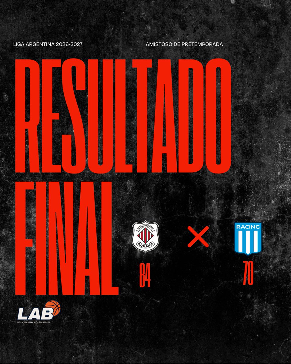 ClubQuilmesMdP's tweet photo. 𝐕𝐢𝐜𝐭𝐨𝐫𝐢𝐚 𝐜𝐞𝐫𝐯𝐞𝐜𝐞𝐫𝐚 💪🇾🇪🍺

El amistoso de pre temporada contra Racing de Avellaneda quedó en casa al imponernos 84-70. 

🔝📊 Duvanced 19 puntos ; Beamer 15 puntos 

Seguimos con la puesta a punto de cara al debut vs River Plate 🔜

#SiempreCAQ https://t.co/pT14auWxZy