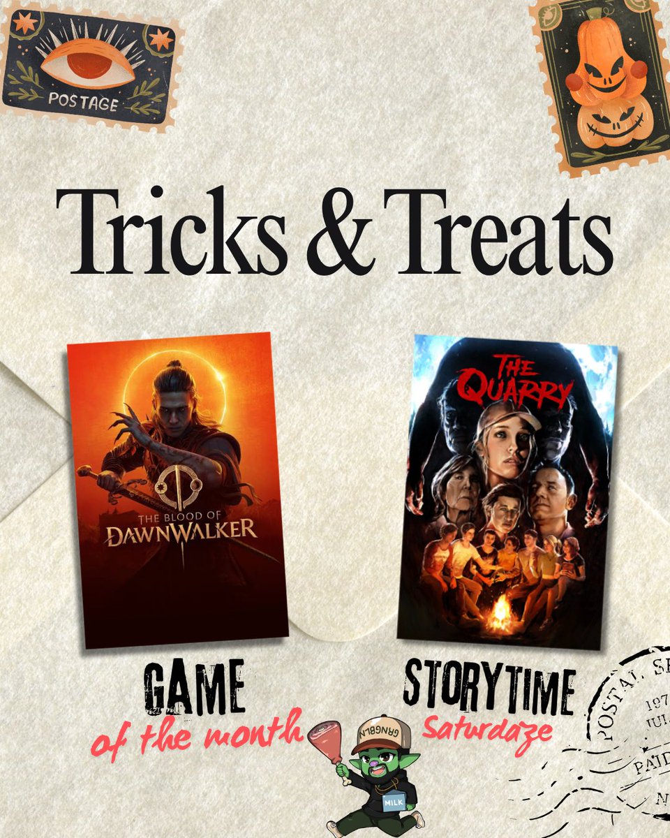 thatguybgreen's tweet photo. Goblins!!! #HallowGween is HERE!!!🎃

And we are celebrating for the ENTIRE month of October!!! We have a bunch of tricks and treats up our sleeves featuring scary games, spooky collabs, and the debut of Nightmare Before Gweenmas!!!

Make sure you tap in on Oct 2 to join in on the festivities! You DON’T want to miss this! Life’s no fun without a good scare! 😈