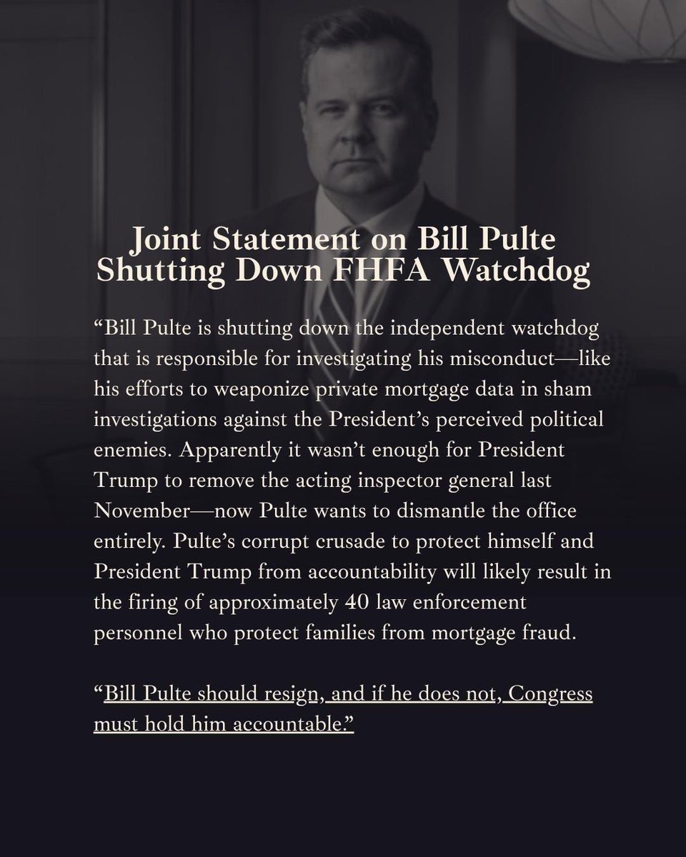 SenateBanking's tweet photo. Joint statement from Democratic leaders @SenWarren @SenatorDurbin @SenGaryPeters @SenBlumenthal @SenSchumer @RepMaxineWaters @RepRaskin @RepRobertGarcia @RepJeffries: https://t.co/bwNcHrbaRu
