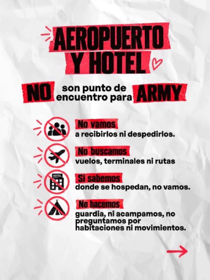 kbaengteayn7's tweet photo. si, tal vez la emoción es mucha, tal vez no tienen boleta, pero piensen en algo, son humanos 

si los ves NO LOS GRABES NI TOMES VIDEOS
estás cerca NO LOS ACOSES NI COMPARTAS SU UBICACIÓN 
si conoces el hotel NO LO COMPARTAS NI ANTES NI DESPUÉS 

si lo ves, NO LOS VISTE🫵🏻 https://t.co/CDdTykkfFK