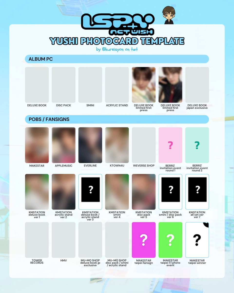 kureisyon's tweet photo. NCT WISH SION RIKU YUSHI JAEHEE
엔시티위시 — 시온 리쿠 유우시 재희
I SPY PHOTOCARD PREVIEW TEMPLATE

🏷️ #시온 #シオン #리쿠 #リク #유우시 #ゆうし #재희 #ジェヒ #nctwish #ispy pc 포카 포토카드 템플릿 리스트 トレカ album pob https://t.co/YlFiGwq0Id