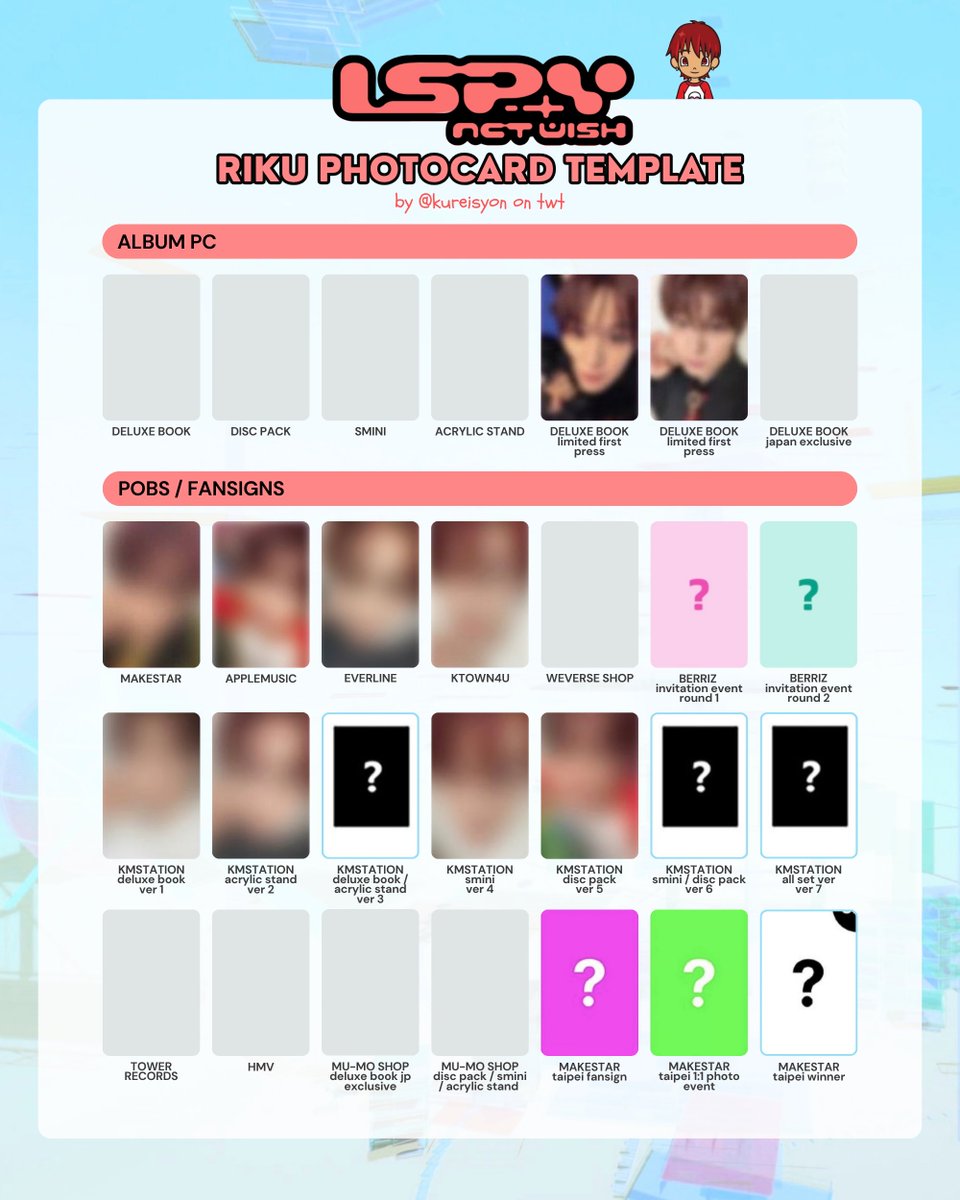 kureisyon's tweet photo. NCT WISH SION RIKU YUSHI JAEHEE
엔시티위시 — 시온 리쿠 유우시 재희
I SPY PHOTOCARD PREVIEW TEMPLATE

🏷️ #시온 #シオン #리쿠 #リク #유우시 #ゆうし #재희 #ジェヒ #nctwish #ispy pc 포카 포토카드 템플릿 리스트 トレカ album pob https://t.co/YlFiGwq0Id