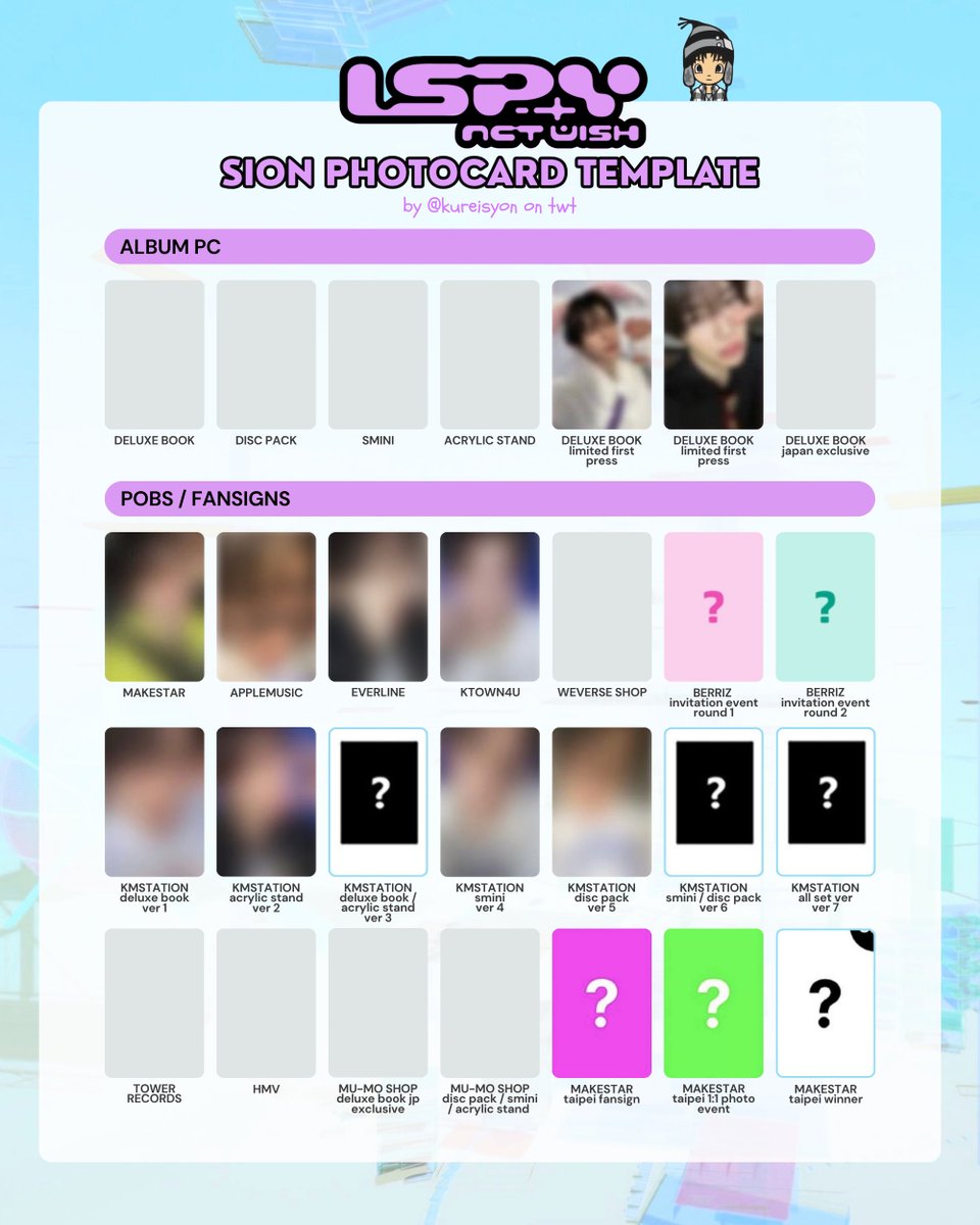 kureisyon's tweet photo. NCT WISH SION RIKU YUSHI JAEHEE
엔시티위시 — 시온 리쿠 유우시 재희
I SPY PHOTOCARD PREVIEW TEMPLATE

🏷️ #시온 #シオン #리쿠 #リク #유우시 #ゆうし #재희 #ジェヒ #nctwish #ispy pc 포카 포토카드 템플릿 리스트 トレカ album pob https://t.co/YlFiGwq0Id