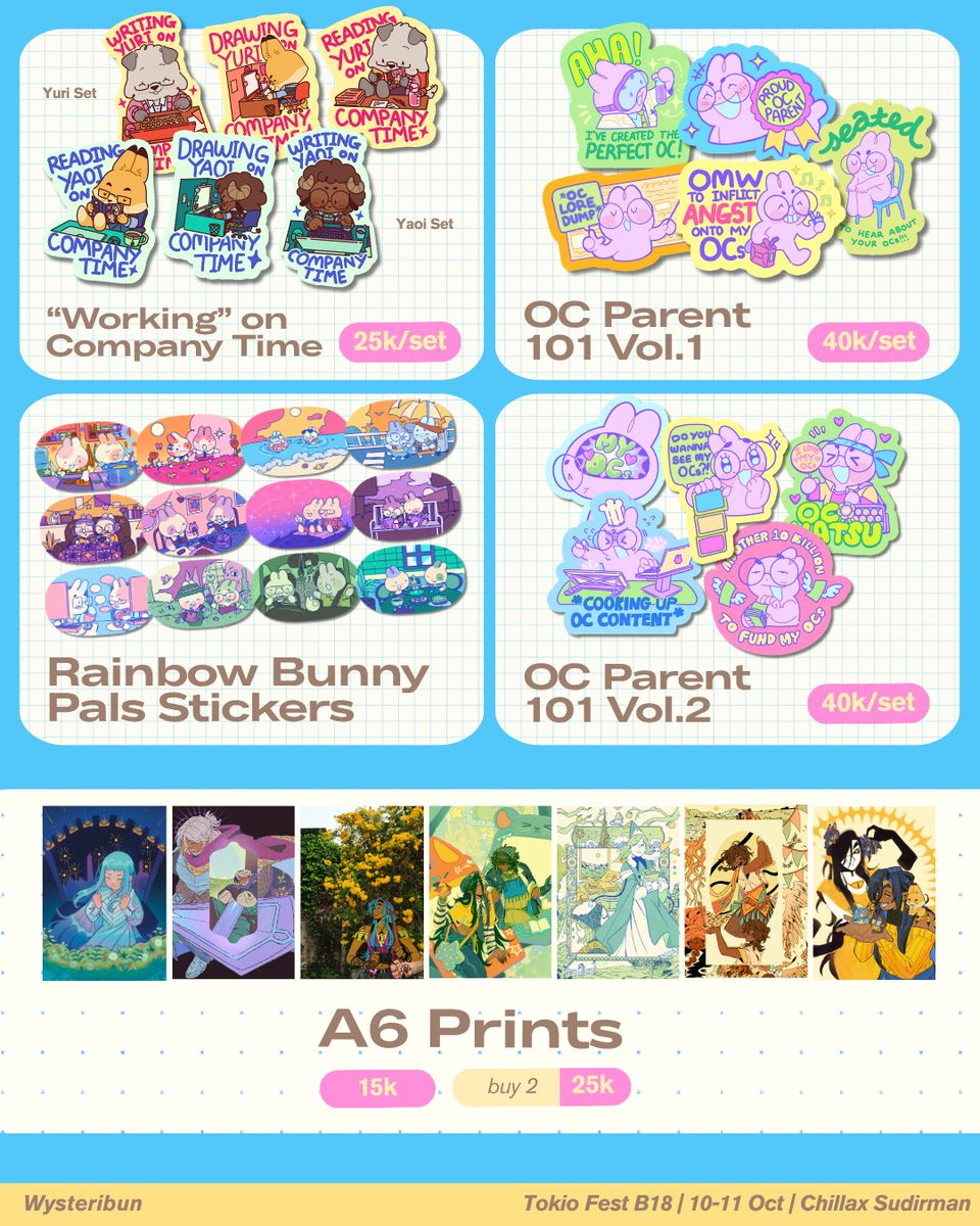wysteribun's tweet photo. 💜rts appreciated!

heyy my first local event!! Here's my catalogue for Tokiofest, happening next week :D

✳️Chillax Sudirman, OCT 10-11
✳️Originals, OCs, Witch Hat Atelier
✳️OTS only at table B18

#tokiofest https://t.co/XsA1fYnrqp