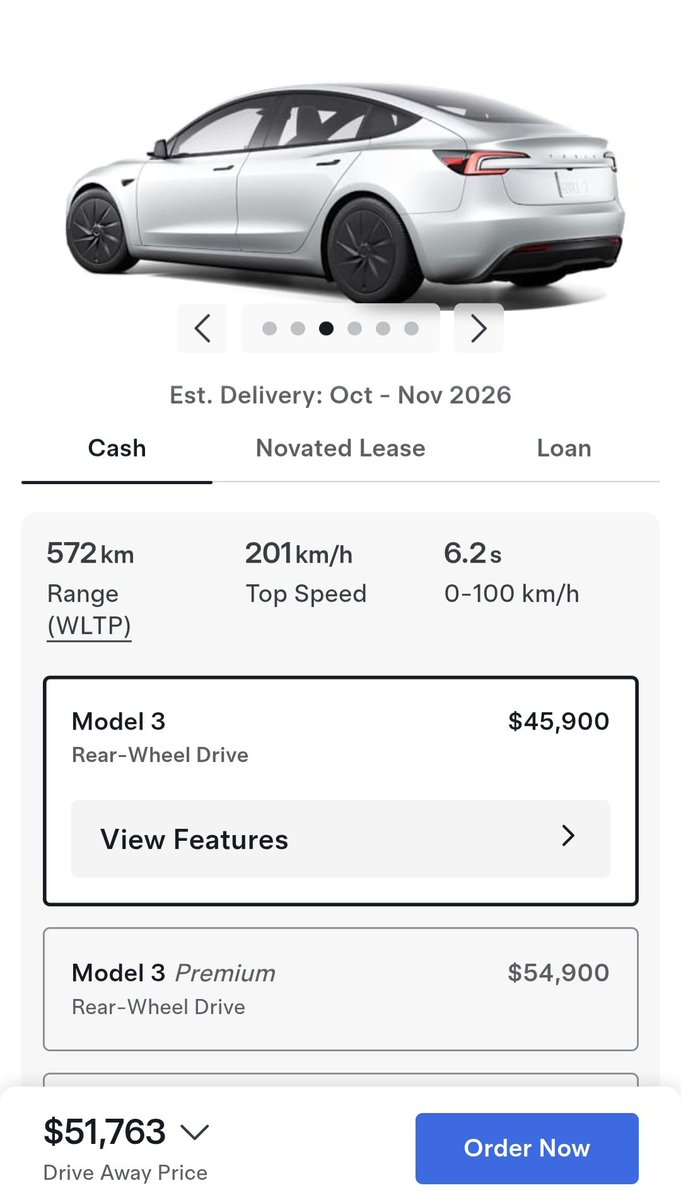 PonyKicker's tweet photo. The Model 3 Standard is now available to order in Australia!

I had a good poke around in one when I was back in the UK. IMO, this is the best value Tesla currently available. Even more so than the Model Y Standard, as it still retains the glass roof, waterproof frunk, and centre console design from the Premium model.  

Thank you @TeslaAUNZ