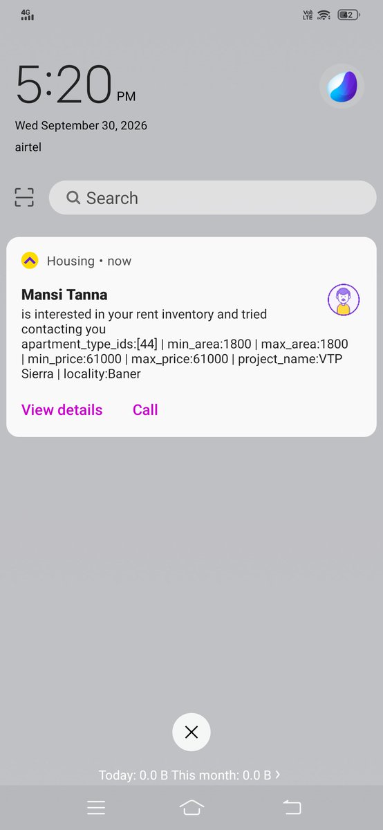 AmitkrPune's tweet photo. @HousingCares Getting leads notification in Logged out devices. One of the most worst system of housing.Still not solved #housing #bug https://t.co/fFNUYeo8ue