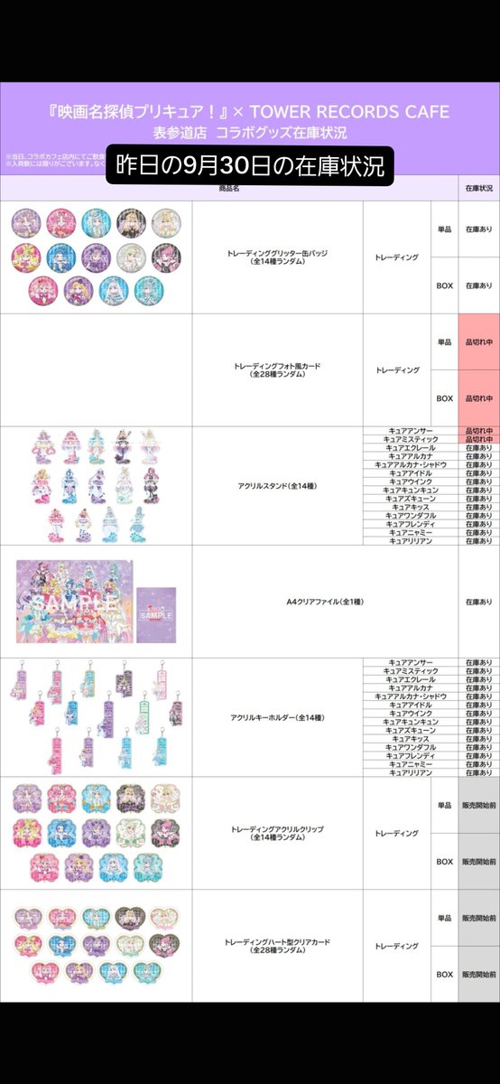 _chipett's tweet photo. 【代行】 プリキュア タワレコ カフェ TOWER RECORD CAFE たんプリ キミプリ わんぷり

譲→ グッズ(アルカナ系以外)

求→定価＋送料＋代行費(要相談)
PayPay先払いお願いします。

表参道店 11日に行きます。
画像2(-を購入予定)それ以外代行可能です

検索からでもお気軽にお声がけください https://t.co/rRJM89HBsx