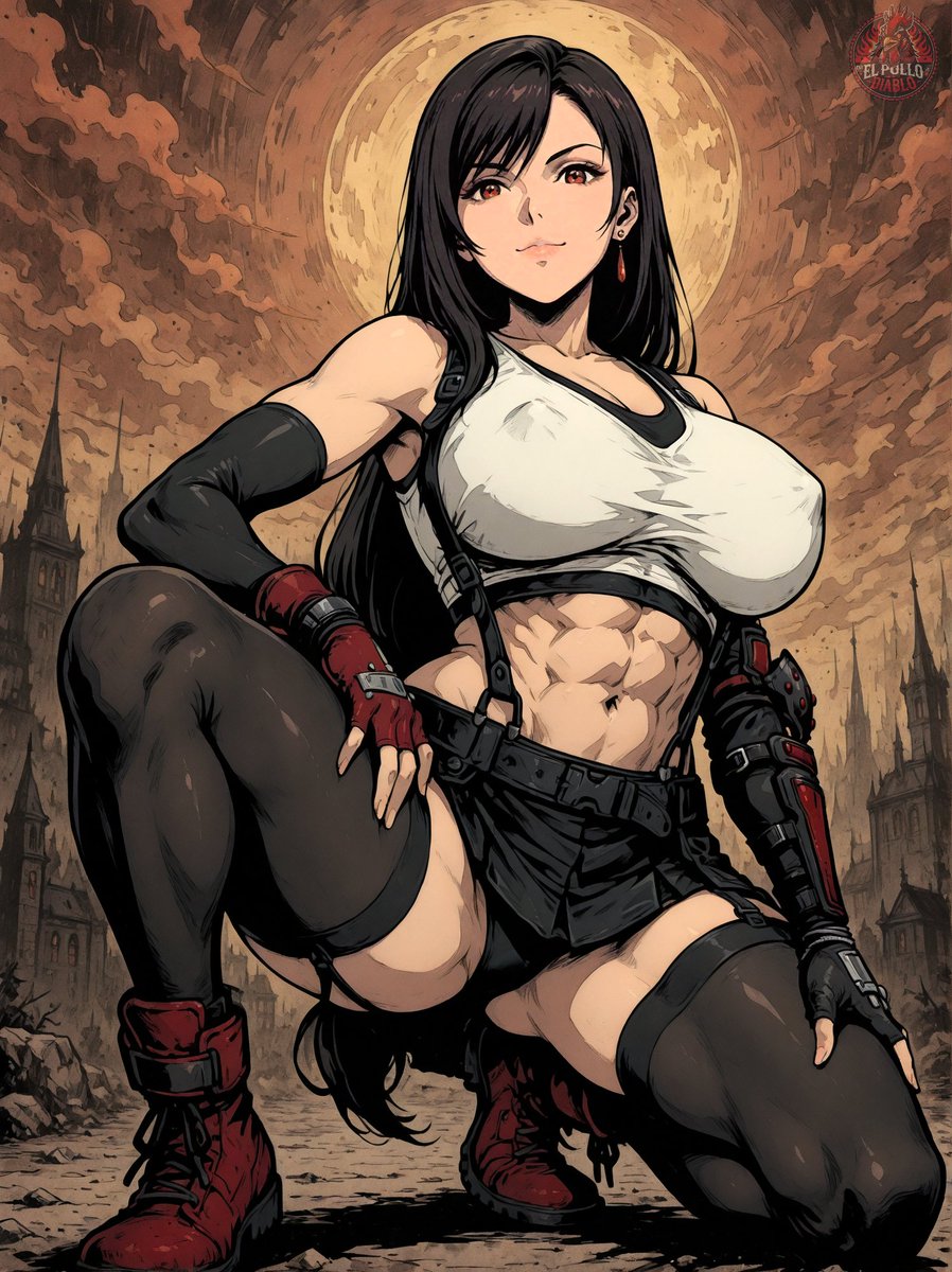 RedBeard420Sir's tweet photo. She's looking a little buff under the full moon. I'm guessing she just finished a workout or just kicked somebody's ass 🤣 #Tifa #FFVII #FinalFantasy #FullMoon #SixPack https://t.co/iv8eWMYeGV