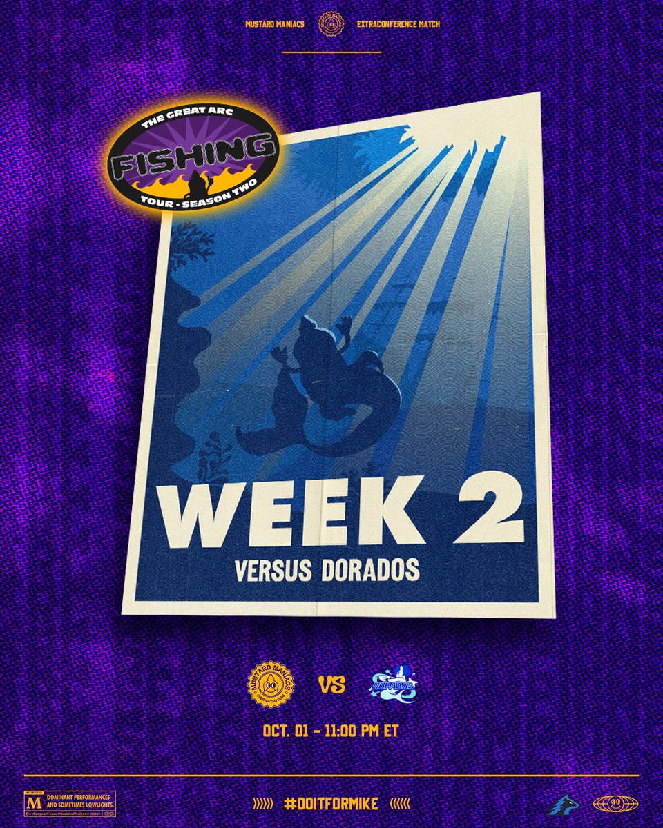 mustardmaniacs's tweet photo. Call 'em a group of fish because Dorados are about to get... schooled π£
π @ARCTheLeague | Week 2
ποΈ October 1 | 11:00 pm ET
π₯ VS @Dorados_ow
#DoItForMike β
#ARCS2 https://t.co/XJAii42uYE