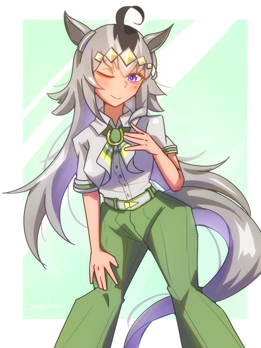 ruubykonn's tweet photo. Ogurin looks good in every outfit 
#ウマ娘 https://t.co/FttcP30uOk