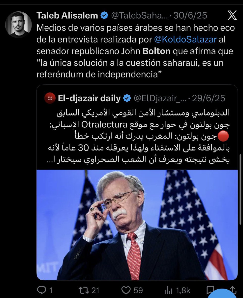xp_maverick's tweet photo. @TalebSahara Recuerdas a John Bolton? Te conformaste con migajas, eh. Te haces y te harás ilusiones con gente que ni pincha, ni corta. https://t.co/RkWzjdmcug