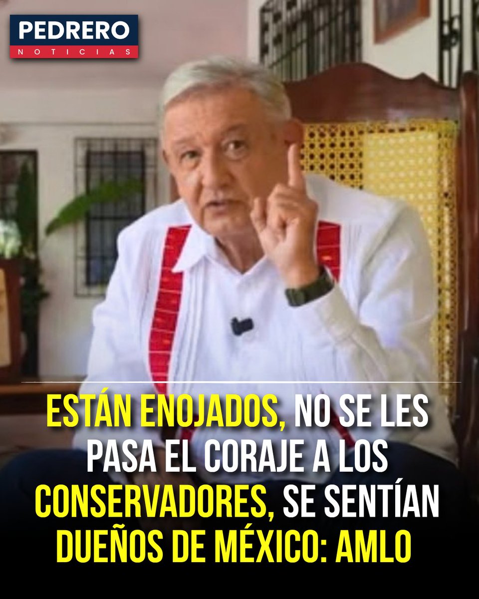 YosoyPedrero's tweet photo. 🚨OJO: ESTÁN ENOJADOS, NO SE LES PASA EL CORAJE A LOS CONSERVADORES, SE SENTÍAN DUEÑOS DE MÉXICO: AMLO

Durante su regreso público para presentar Pueblo, su nuevo libro, Andrés Manuel López Obrador lanzó críticas contra los sectores conservadores y afirmó que todavía existe molestia por el cambio político ocurrido en México desde 2018. El expresidente señaló que algunos grupos estaban acostumbrados a tener una posición privilegiada en la vida pública.

López Obrador sostuvo que parte de sus adversarios no acepta que las condiciones políticas del país hayan cambiado y que el pueblo tenga un papel central en las decisiones públicas. En la presentación de Pueblo, insistió en que “el soberano, el que manda” es precisamente el pueblo.

Su reaparición también estuvo marcada por referencias a los gobiernos anteriores y a figuras como Carlos Salinas de Gortari, Vicente Fox, Felipe Calderón y Ernesto Zedillo, a quienes ha cuestionado por sus decisiones durante el periodo que identifica con el neoliberalismo.

Con Pueblo, López Obrador retoma así su interpretación de la historia política de México y presenta su concepto de “Humanismo Mexicano”, que plantea como una alternativa al modelo que, según su visión, predominó durante décadas. El libro da continuidad a Grandeza, publicado previamente por el exmandatario.