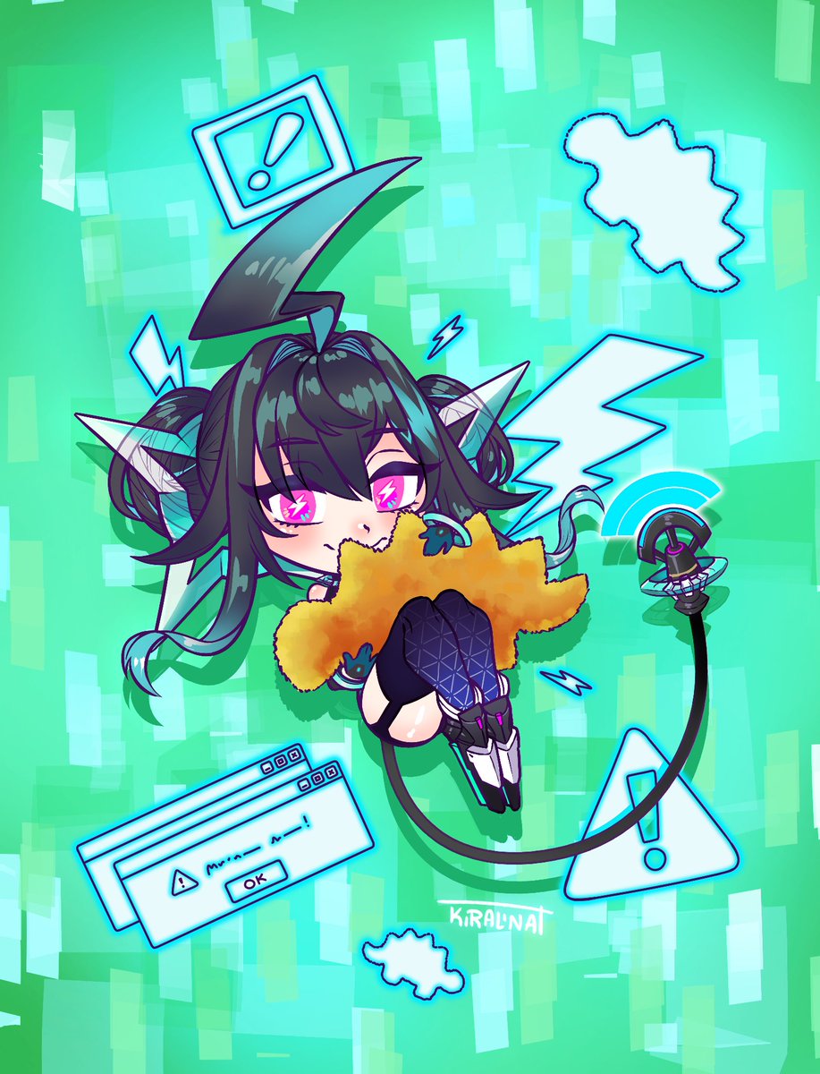 k1ralina's tweet photo. Terra will always have a piece of my heart, because she was the first Vtuber i could draw official merch for!

i never shared this art before, so i'll do it today, to say farewell to the beloved glitch! otsu! 💚

#Terra404 #TerraCraft https://t.co/721CQ1Z7Ux