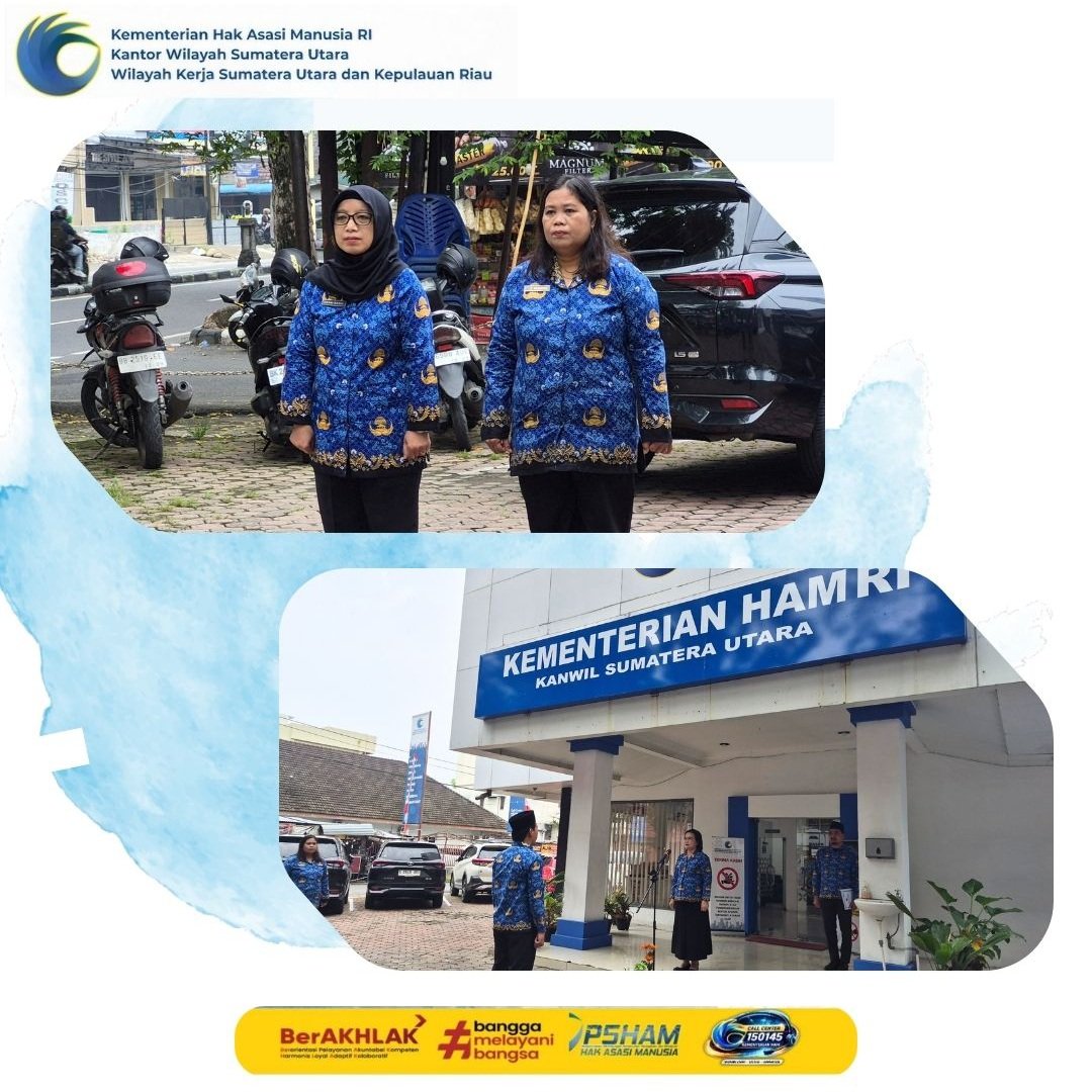 Kemenham_Sumut's tweet photo. Kanwil KemenHAM Sumut Teguhkan Semangat Pancasila dalam Pelaksanaan Tugas dan Pelayanan HAM https://t.co/fXIsqnRN9r