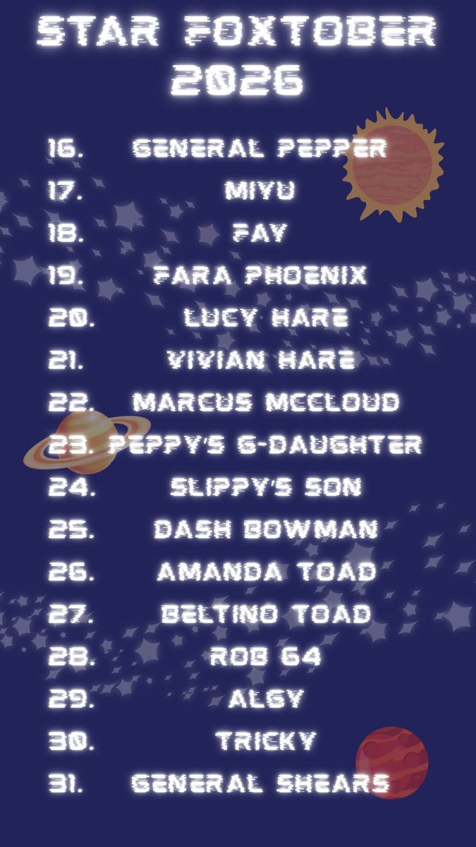 sevenspirits07's tweet photo. Guess it's that time of the year again. This time, I'm approaching the challenge a bit differently. I'll also try tagging a few talented people as I post my drawings as a token of my appreciation for Star Fox 2026! 🌟🦊

#Inktober2026
#StarFox https://t.co/RWCUQzdauJ
