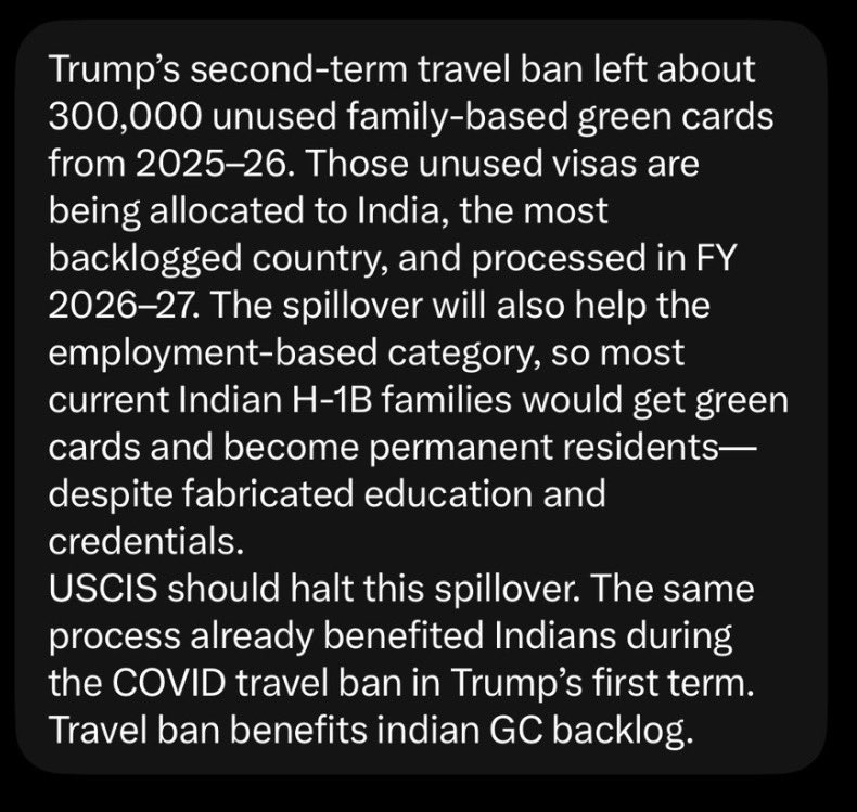TotalRemigrate's tweet photo. 🚨BREAKING

It has been discovered that Trump’s travel ban freed up 300,000 visas that were then given to INDIANS!

We simply traded one group of people for another! https://t.co/tOOlXtS4rJ