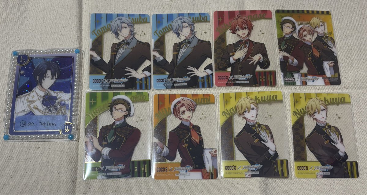 ao_iortnm's tweet photo. @chima_chococon こんにちは、初めまして。検索よりお声がけ失礼いたします。
当方3弾ナギを2点所持しております。1弾一織、壮五と郵送にて交換していただくことは可能でしょうか…？壮五は身内分にて求めております。
ご検討いただけますと幸いです。よろしくお願いいたします。 https://t.co/7GiYzJ3VXF