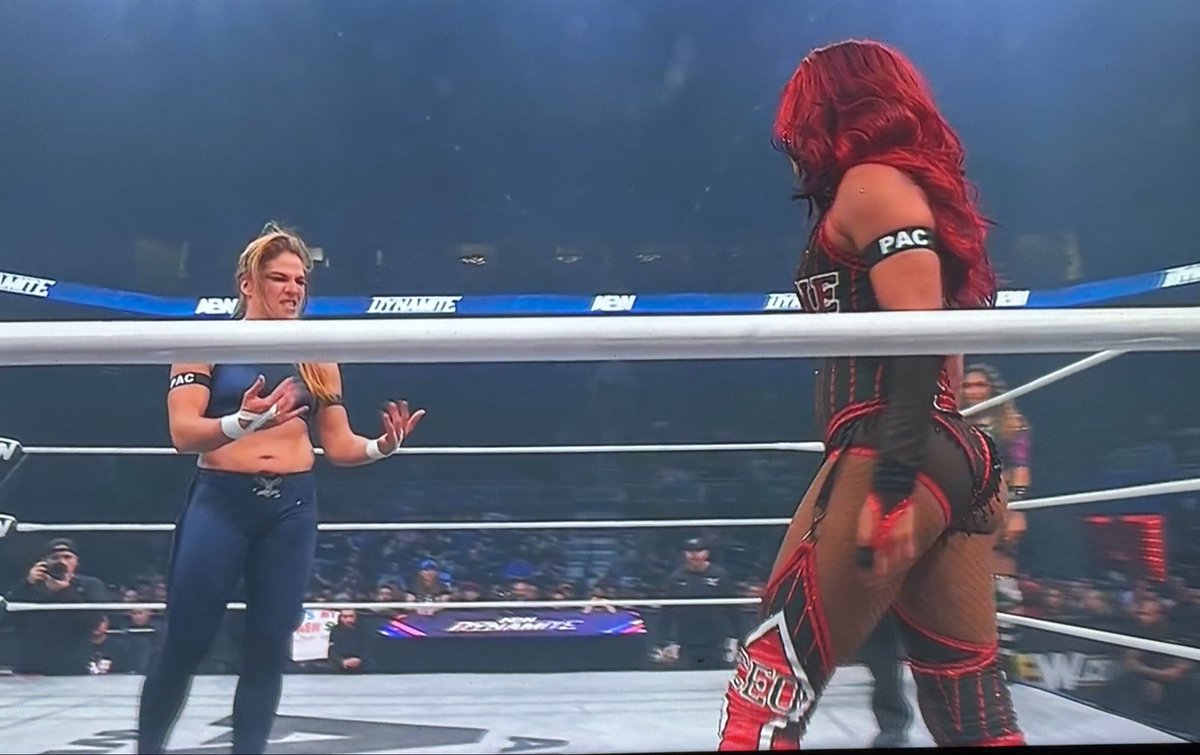 oralcarter's tweet photo. #AEWDynamite: A Tribute To PAC
#MarinaShafir, #Hyan & #ThunderRosa vs #MercedesMone, #BrittBaker & #Persephone https://t.co/fNt3g7crxC