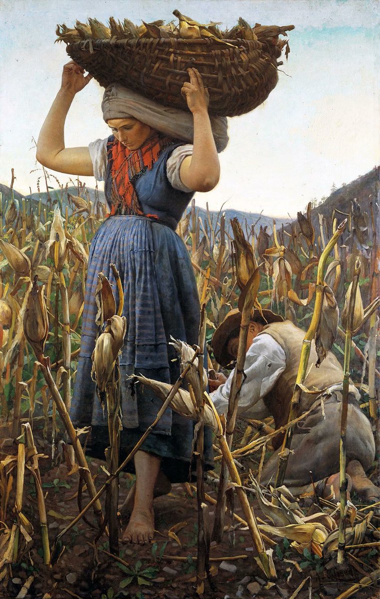 arte_angela's tweet photo. ACHILLE GLISENTI
Pintor Italiano
1848-1906
Óleo s/ Lienzo - 202x131 cm
Museo de Sta. Giulia de Brescia, Italia
"La Cosecha de Maíz" - 1881 https://t.co/HGhADWjFEL