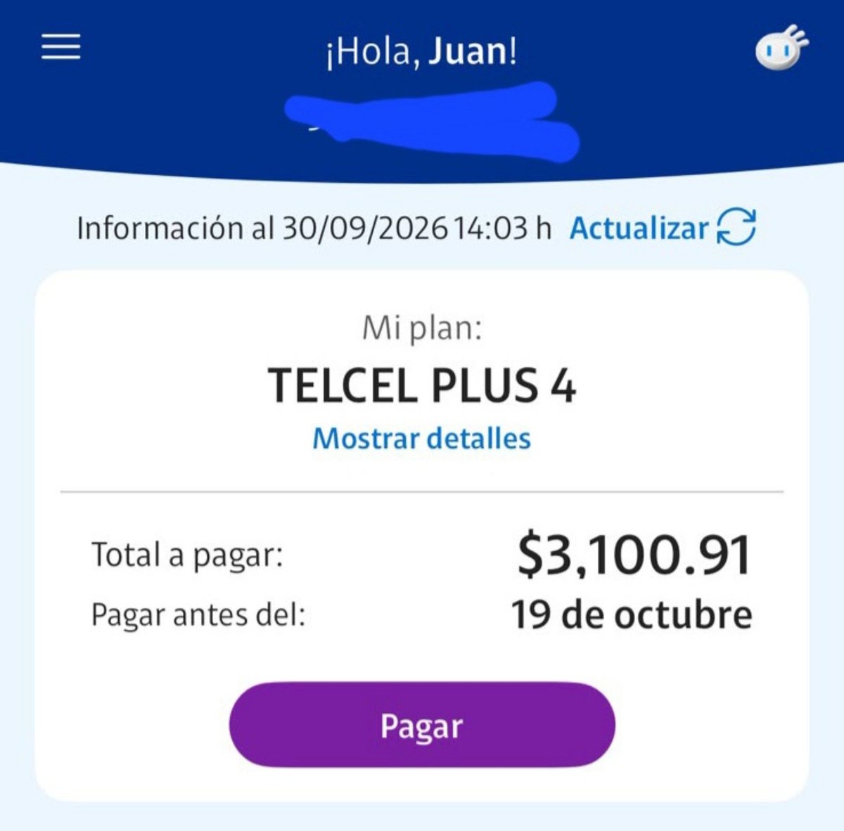JuanMtzN's tweet photo. Oye @Telcel es increíble que pretendan cobrarme más de SEIS VECES el costo que habitualmente pago ($499). Ya traté de hacer la aclaración por teléfono y su respuesta es: esto es lo que aparece en el sistema y hay que cubrir el monto. Es un ROBO descarado! https://t.co/IybKYHxSXA