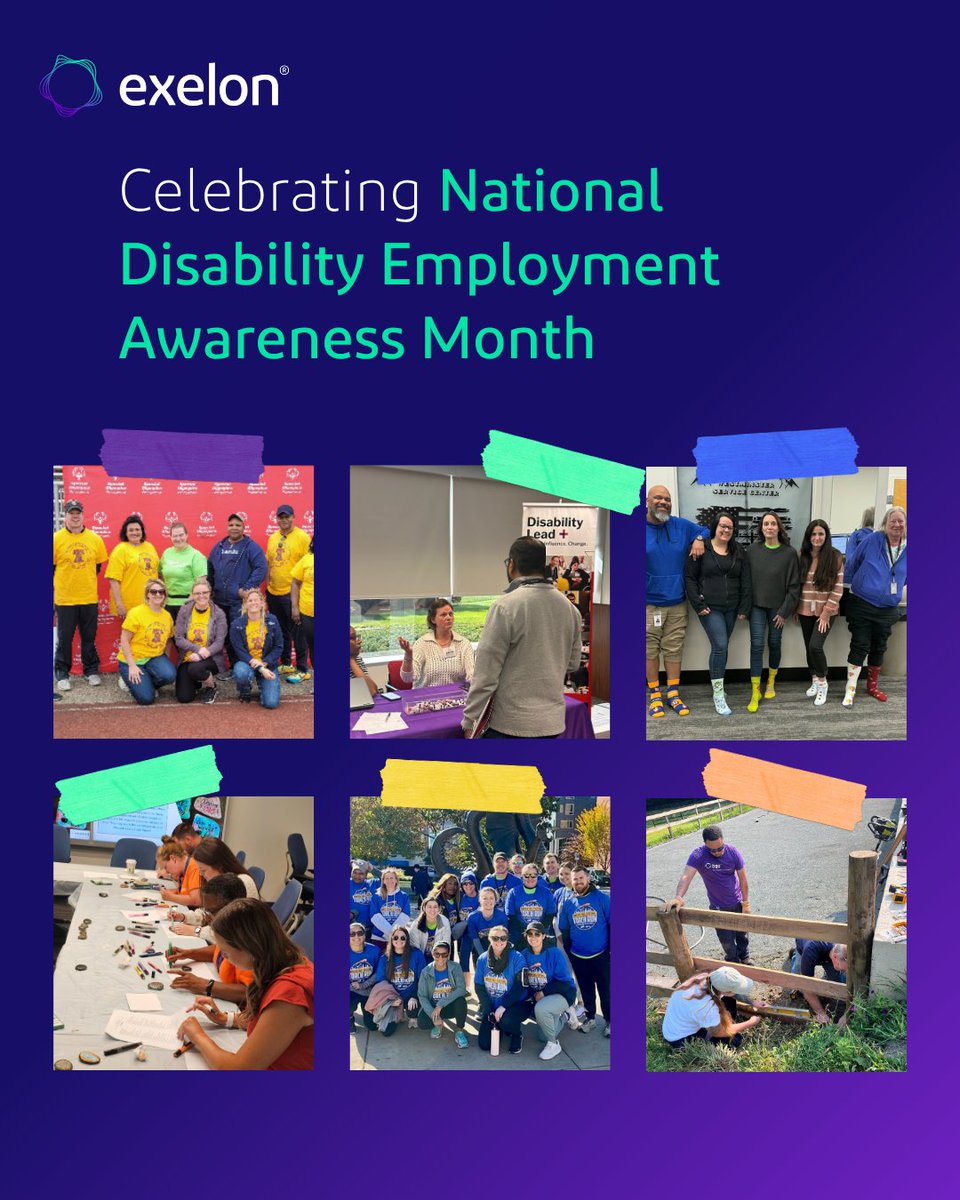 Exelon's tweet photo. This October, we’re proud to celebrate National Disability Employment Awareness Month (#NDEAM) with a series of events hosted by our ENABLED employee resource group. Open to all employees, these events highlight the value of a welcoming workplace where everyone can thrive. https://t.co/Vm4pAlZQTe