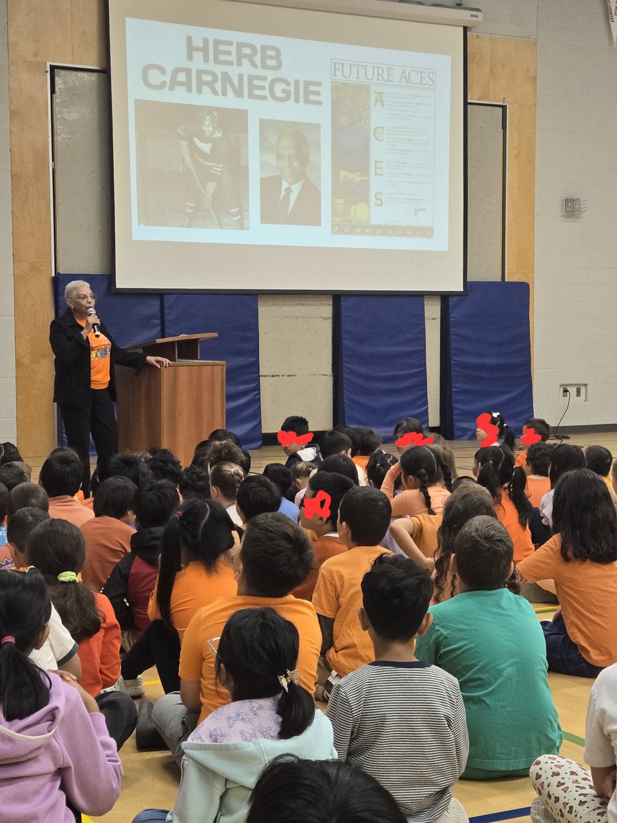 MsZs_Class's tweet photo. We had a busy two days with the Terry Fox walk/run/roll on Tuesday. Today during an assembly, we observed the National Day for Truth and Reconciliation, or #OrangeShirtDay. We had the honour of having Bernice Carnegie talk to the students as well. https://t.co/8PekWncJ7R