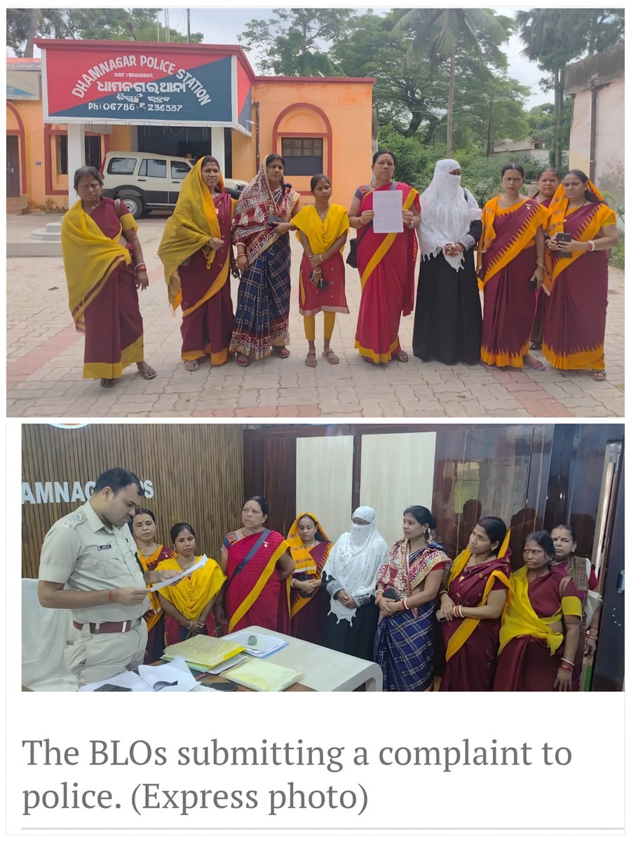 RahulSeeker's tweet photo. Start this morning by saluting Nirupama Tripathy, BLO who stood up & exposed an attempt to delete genuine voters in Odisha’s Dhamnagar Assembly seat.

A salute to her courage, integrity.

Nirupama found at least 227 Form 7 applications seeking deletion of voters’ names uploaded using her credentials without her knowledge.

When she talked to other BLOs it then revealed that several BLO's name was used to upload form 7 seeking deletion of genuine voters.

On September 4, 10 BLOS including Nirupama filed Police Complaint.

And now after a preliminary inquiry, the ECI has suspended SANTOSH KUMAR NAYAK, the EO of the Dhamnagar council and the area’s AERO for the SIR exercise, who used the credentials of BLOs to submit the bulk deletion applications.

And as expected over 90% of these form 7 applications were submitted against Muslim voters of the constituency.

Nirupama has told the @IndianExpress “I shared OTPs with the AERO and his staff at least three times. I thought it’s for verification purposes. When I found out about processing of 227 Form 7s for deletion of voters on my behalf, I spoke to other BLOs, and they said they were seeing a similar situation. This prompted us to take action.”

In Odisha 17.67 lakh voters has been deleted under SIR exercise. The total number of voters in Odisha went down from 3.33 crore before the SIR began to 3.16 crore in the final roll.

Nirupama Tripathy is an anganwadi worker. Deserves a salute and must be rewarded. Though I fear, she may bear the consequences.

SANTOSH KUMAR NAYAK, is India's enemy. Shouldn't he be tried for treason?