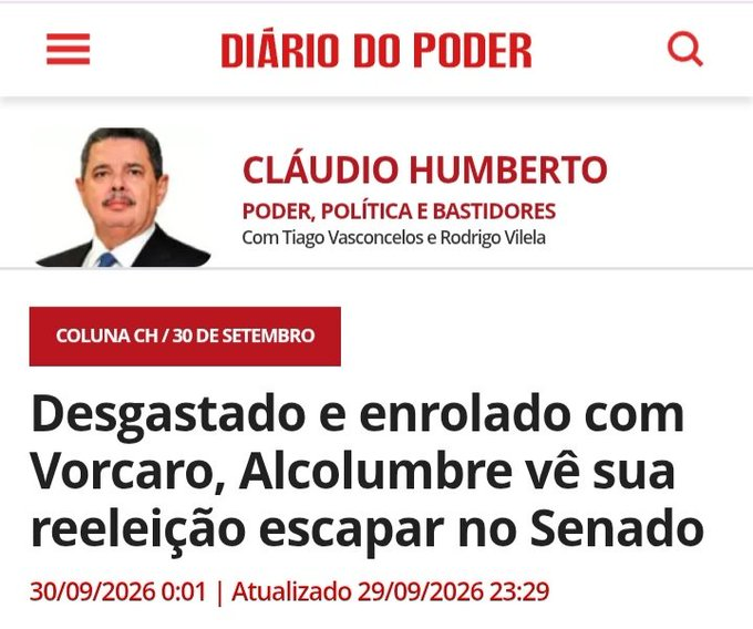 nelsonpaffi's tweet photo. Já escapou, Alcolumbre.
Você não será reeleito presidente do senado.
E daqui a 2 anos não conseguirá se reeleger a senador. https://t.co/2BBIhXJGrp