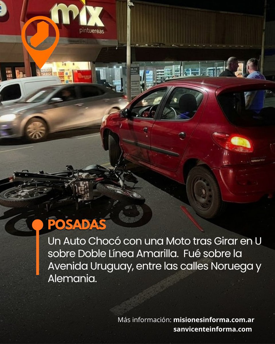 MnesInfo's tweet photo. Un Auto Chocó con una Moto tras Girar en U sobre Doble Línea Amarilla
https://t.co/WxW1KKQcxJ https://t.co/7gVThqAsuQ