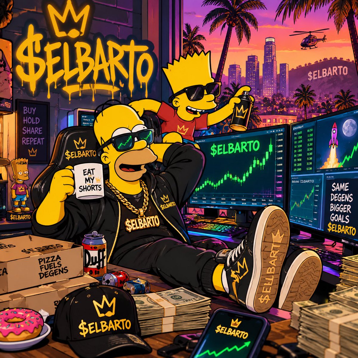 ElbartodoesX's tweet photo. Homer found the $ELBARTO chart and suddenly forgot all about donuts. 🍩📈😂

Same degens. Bigger goals.

$ELBARTO is still building, still here, and still making noise.

🌐 https://t.co/wglnf4f3Jp
CA: BXmoWCKGyfjkb3zAitWZvX4t8x8UySGHyW2DjPV1jPBc

$ELBARTO #Solana #Memecoin https://t.co/0dLiaewDYX