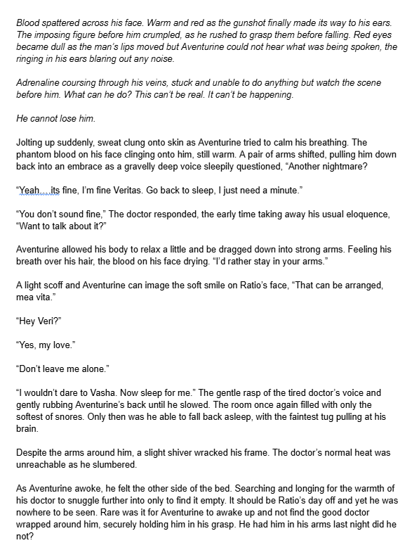 feelingquacky18's tweet photo. Little Talks  

#ratiorine

Tags are as follows so be mindful: Major character death, blood (not graphic but is mentioned),  hurt/ no comfort, angst  

thanks to @snowquells for reading this over

(repost bc i forgot tag 😅)

(1/2) https://t.co/437UaUQB6e
